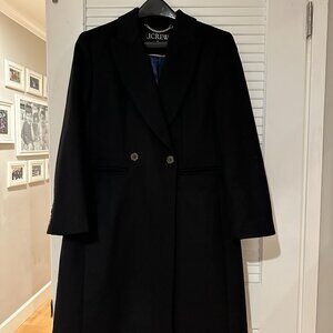 J.Crew Wool Blend Double-Breasted Coat – Black – Size 8P - Petite